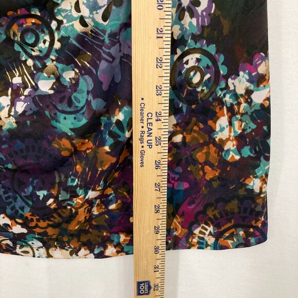 Dressbarn size 3X Multi Color Abstract Cowl Neck Short Sleeve Stretch Comfy Top - Picture 5 of 8